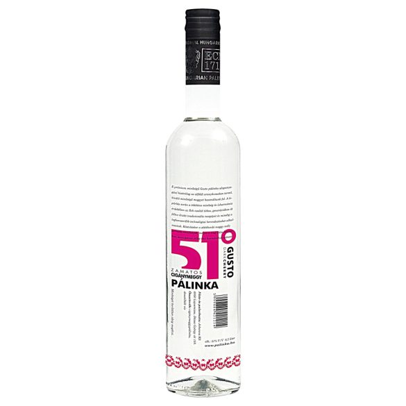 GUSTO Cigánymeggy Pálinka  51°   0,5 l