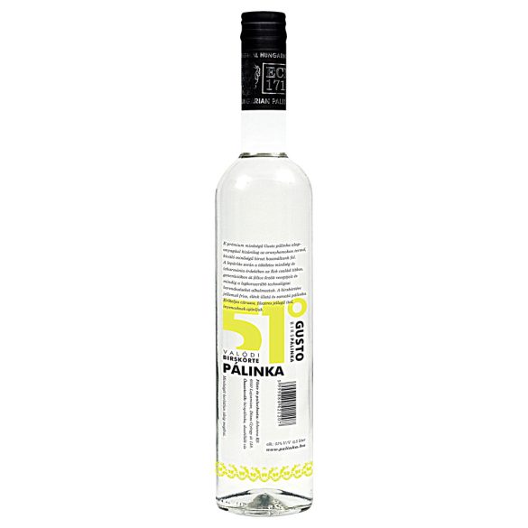 GUSTO Birskörte Pálinka  51° 0,5 l